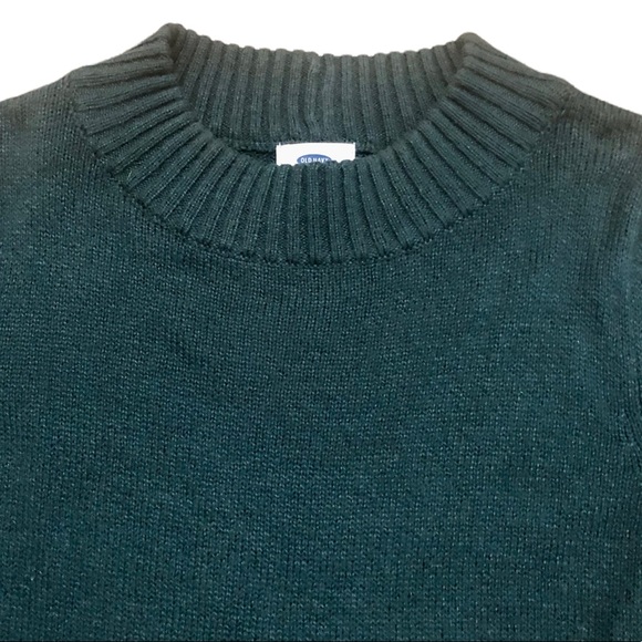 Old Navy green crew neck scalloped bottom sweater, SP - Picture 3 of 5